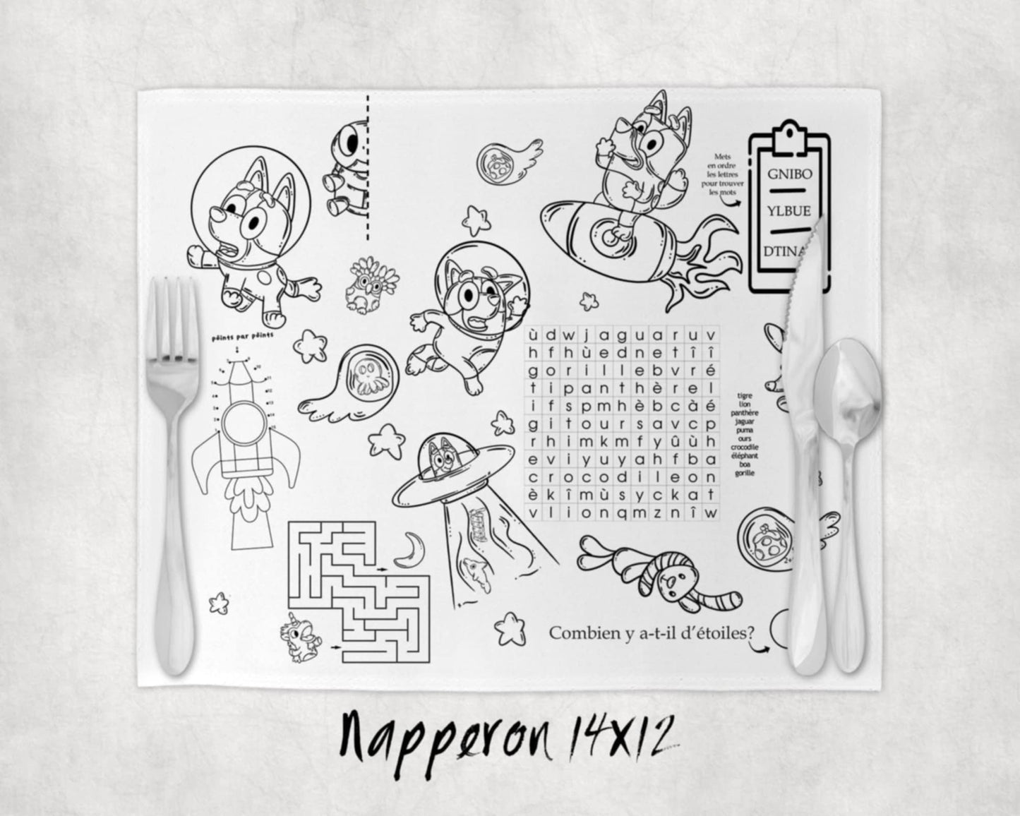 Napperon à colorier Lavable